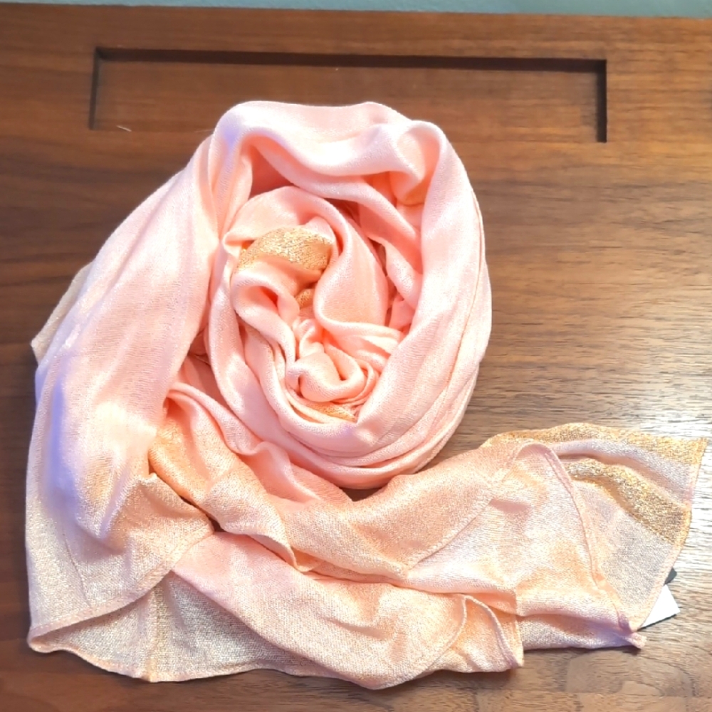 Forever 21 Pink and Metallic Gold Scarves